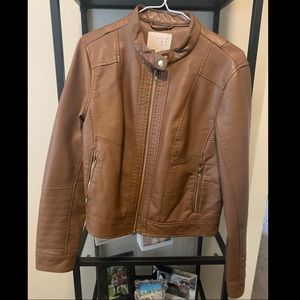 Brown Faux Leather Jacket